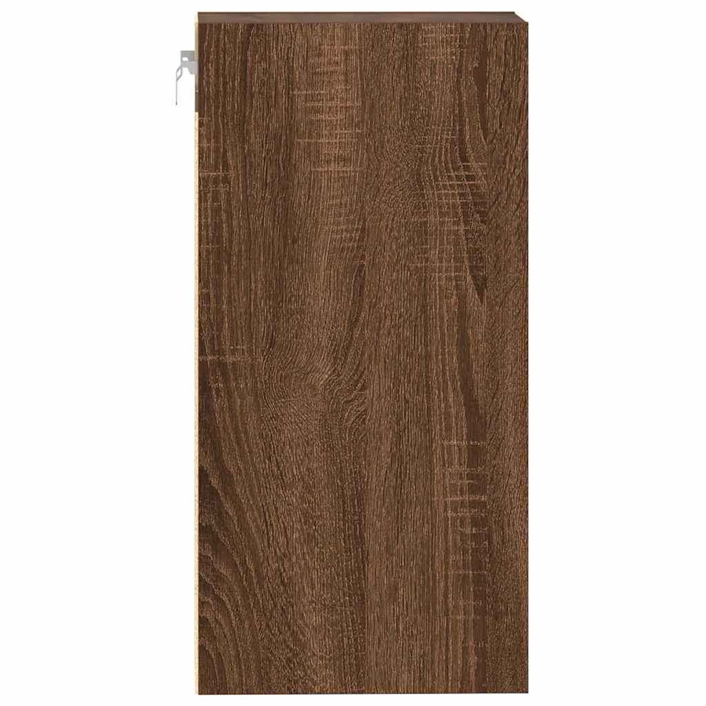 Dulap suspendat, stejar maro, 40x29,5x60 cm, lemn prelucrat
