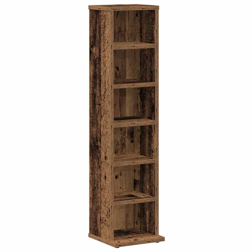 Dulap CD-uri, lemn vechi, 21x20x88 cm, lemn compozit