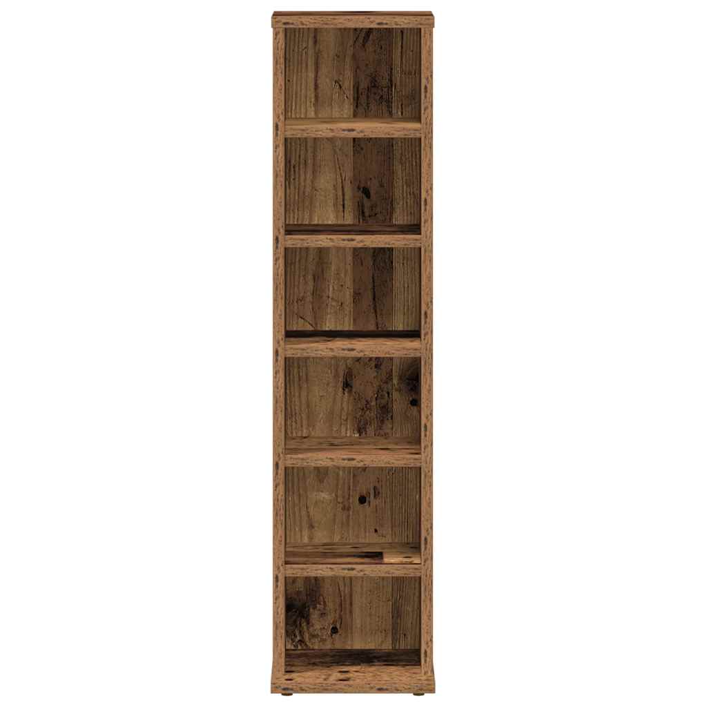 Dulap CD-uri, lemn vechi, 21x20x88 cm, lemn compozit