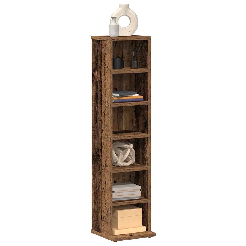 Dulap CD-uri, lemn vechi, 21x20x88 cm, lemn compozit