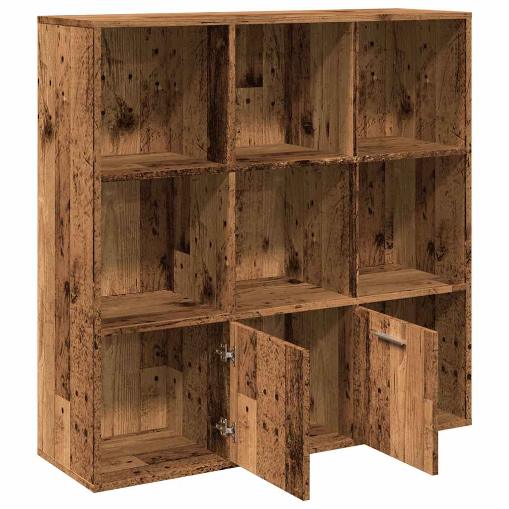 Bibliotecă, lemn vechi, 98x29x97,5 cm, lemn prelucrat