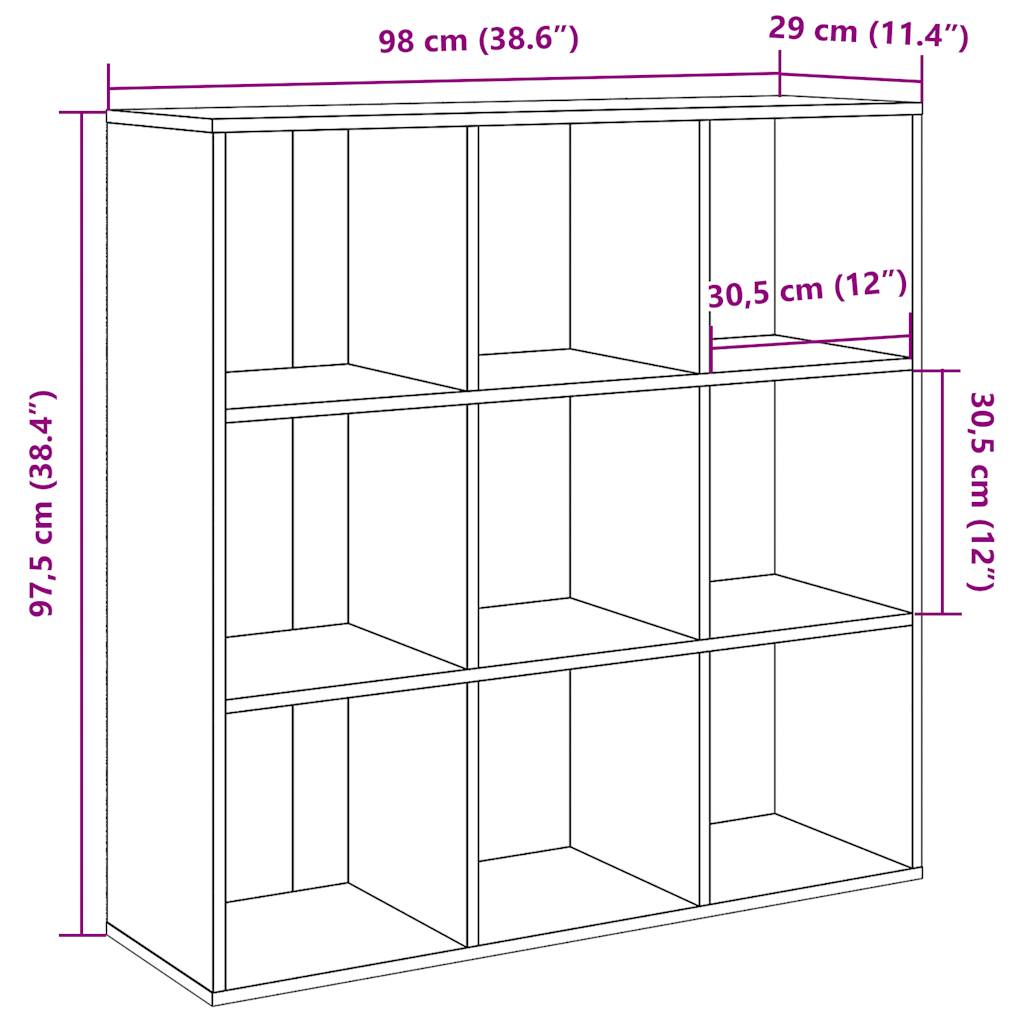 Bibliotecă, lemn vechi, 98x29x97,5 cm