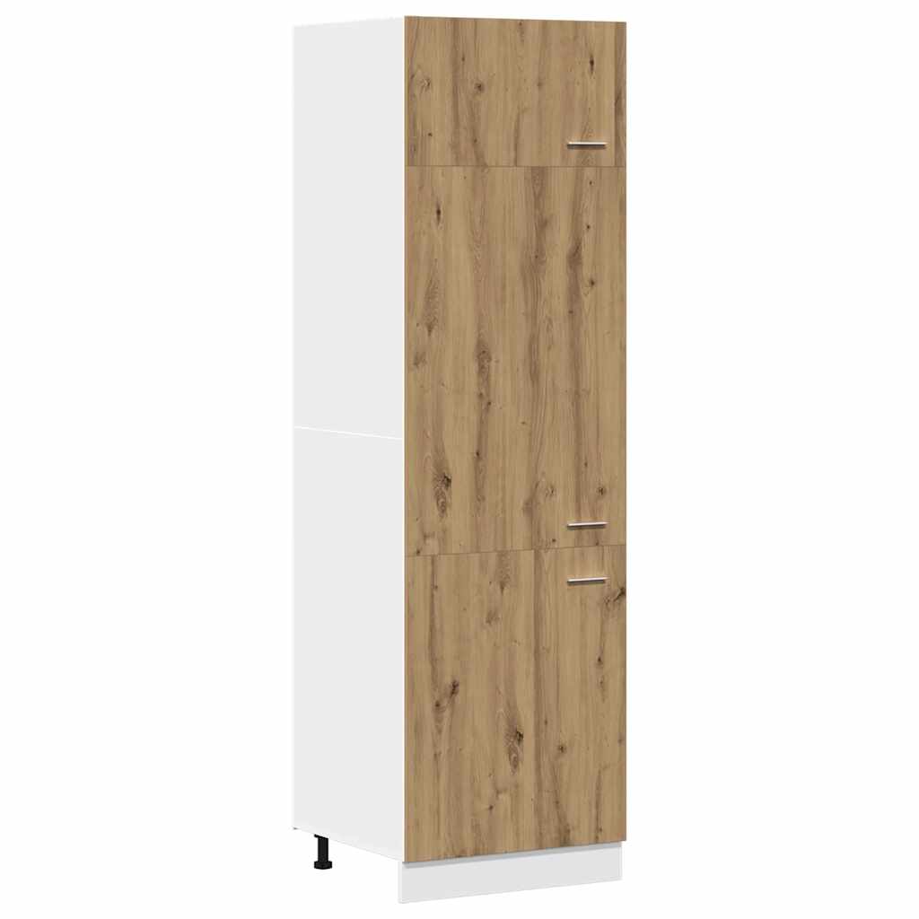 Dulap pentru frigider, Stejar artizanal, 60 x 57 x 207 cm, PAL