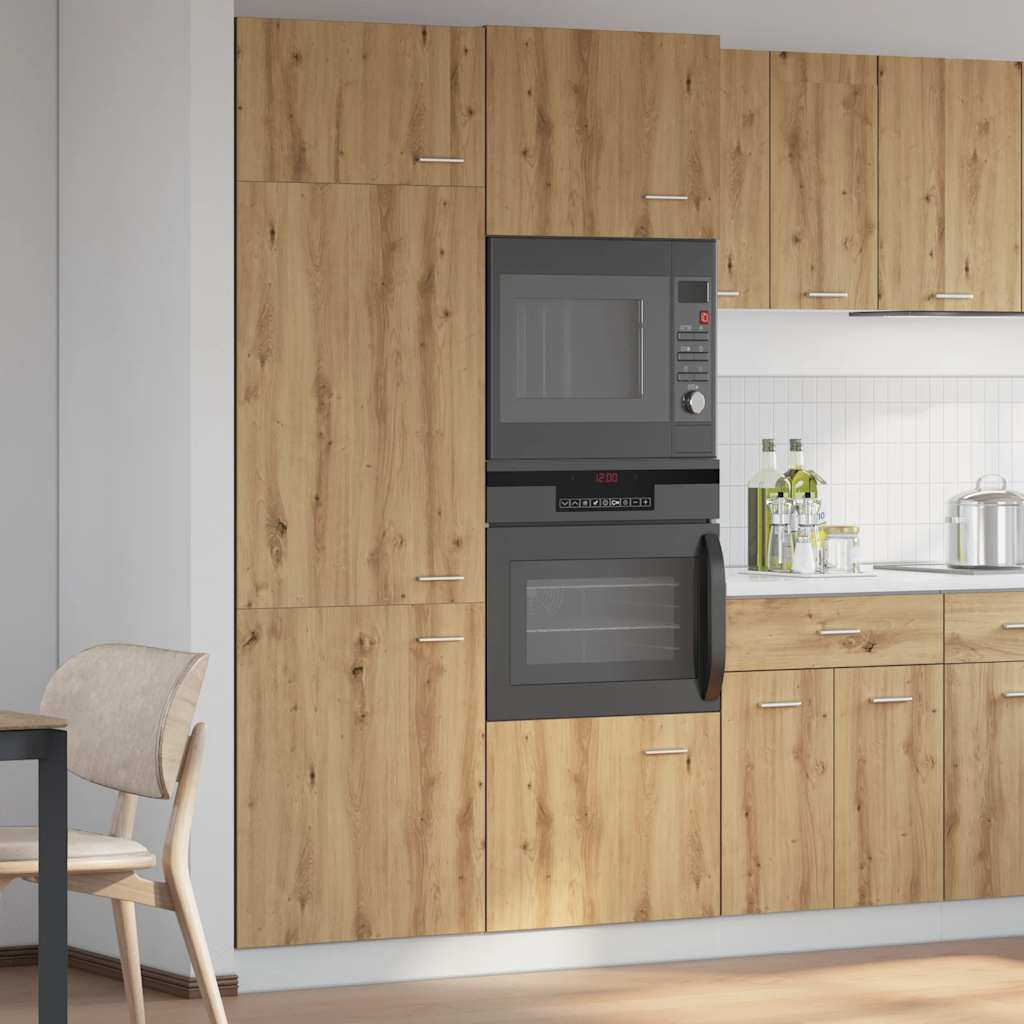 Dulap pentru frigider, Stejar artizanal, 60 x 57 x 207 cm, PAL