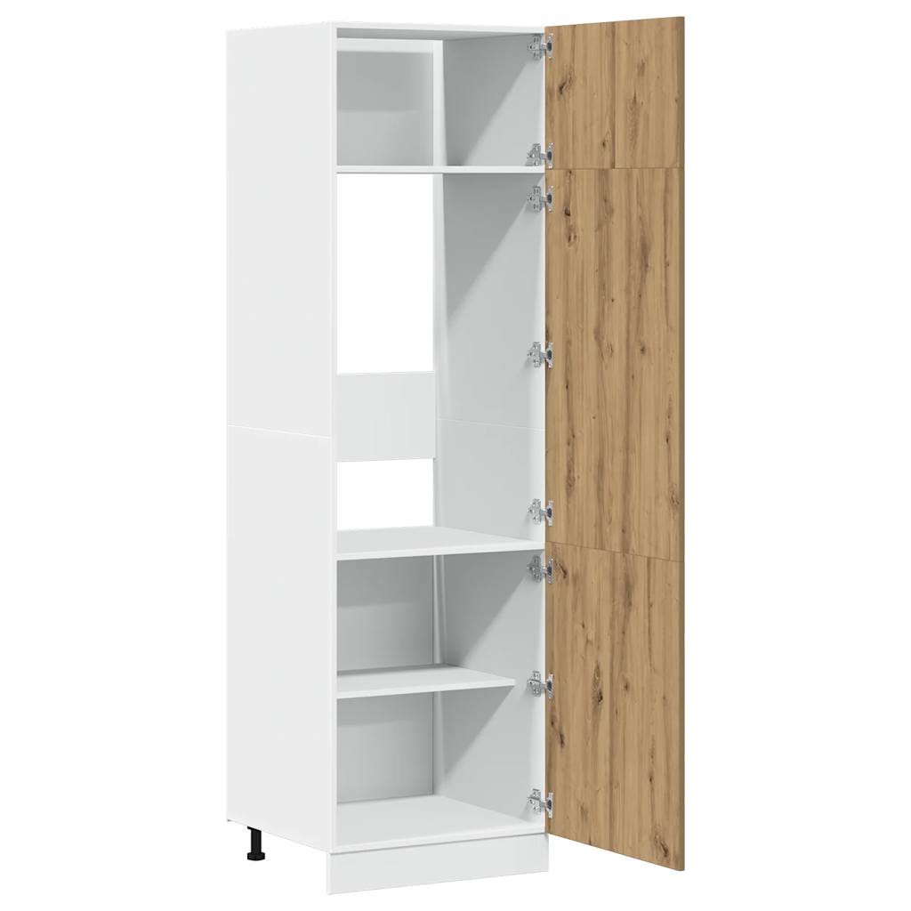 Dulap pentru frigider, Stejar artizanal, 60 x 57 x 207 cm, PAL