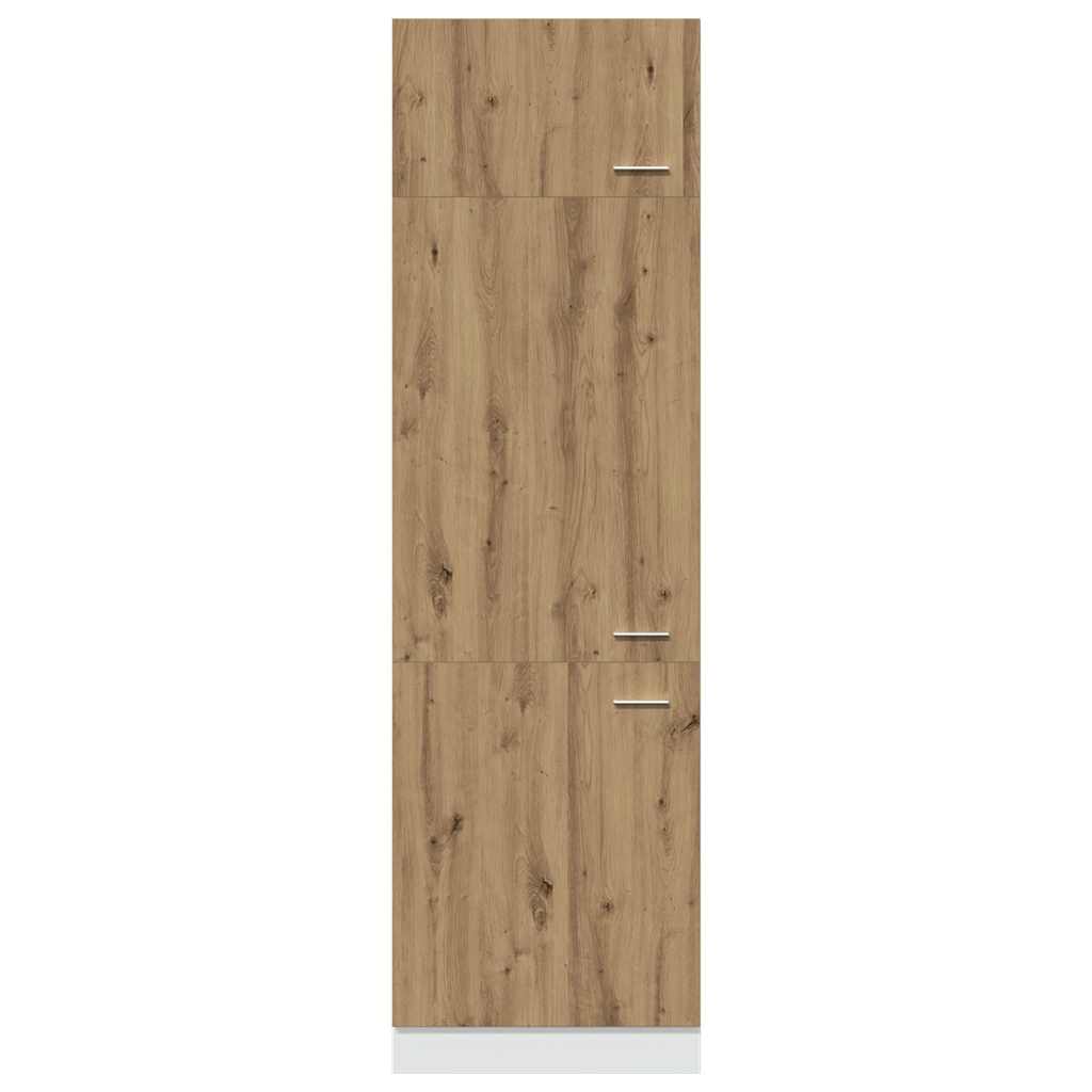Dulap pentru frigider, Stejar artizanal, 60 x 57 x 207 cm, PAL