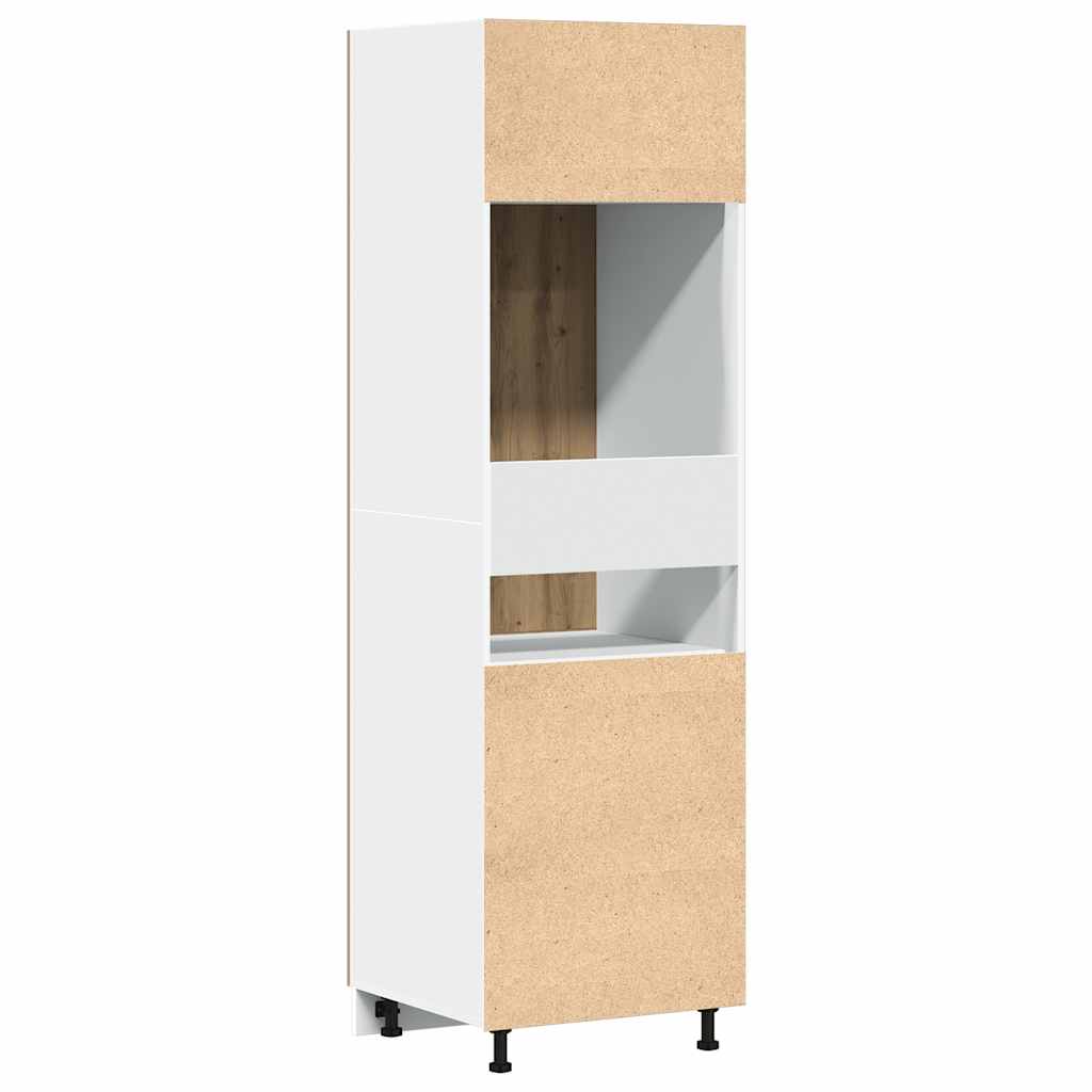 Dulap pentru frigider, Stejar artizanal, 60 x 57 x 207 cm, PAL