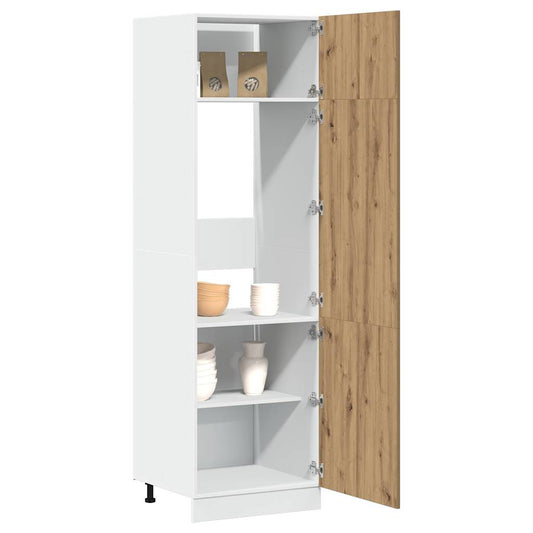 Dulap pentru frigider, Stejar artizanal, 60 x 57 x 207 cm, PAL