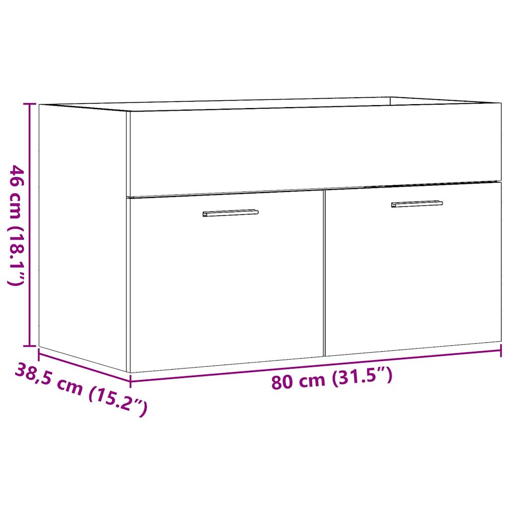 Dulap chiuvetă baie, stejar artizanal 80x38,5x46 cm lemn