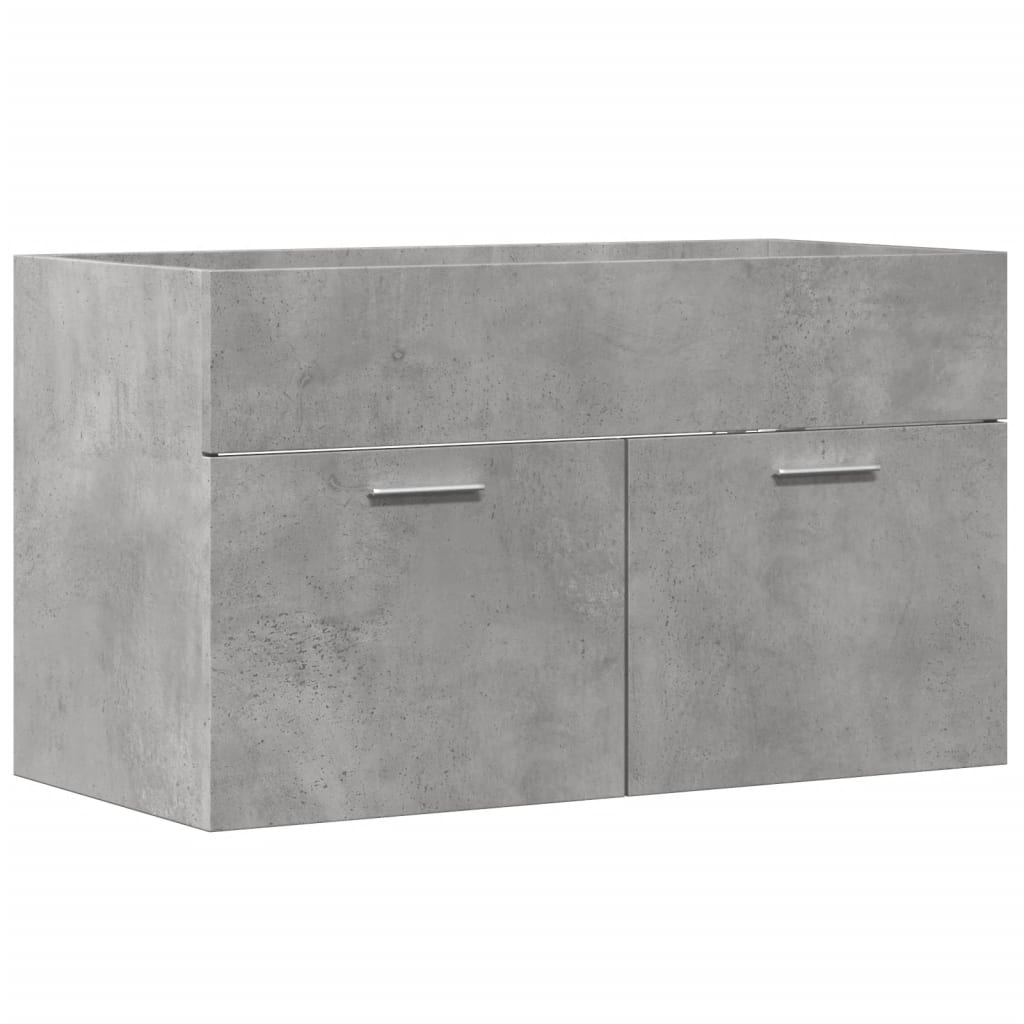 Dulap de chiuvetă baie gri beton, 90x38,5x46 cm, lemn prelucrat