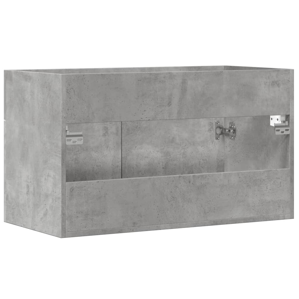 Dulap de chiuvetă baie gri beton, 90x38,5x46 cm, lemn prelucrat