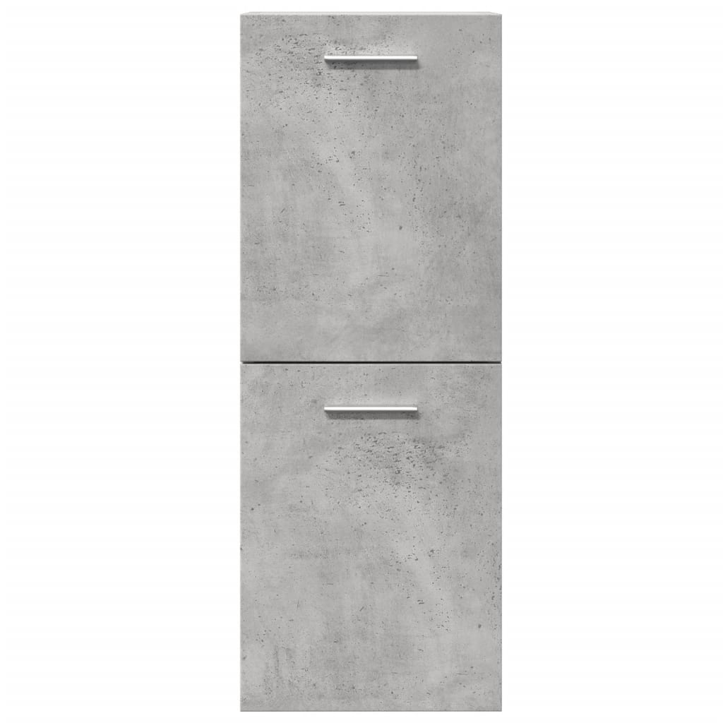 Dulap suspendat de baie, gri beton, 30x30x80 cm, lemn prelucrat