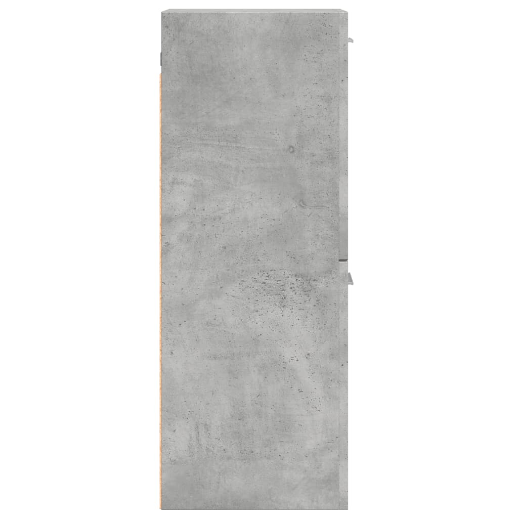 Dulap suspendat de baie, gri beton, 30x30x80 cm, lemn prelucrat