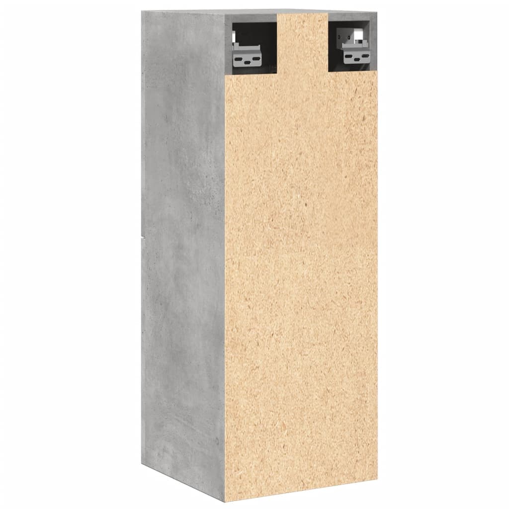 Dulap suspendat de baie, gri beton, 30x30x80 cm, lemn prelucrat