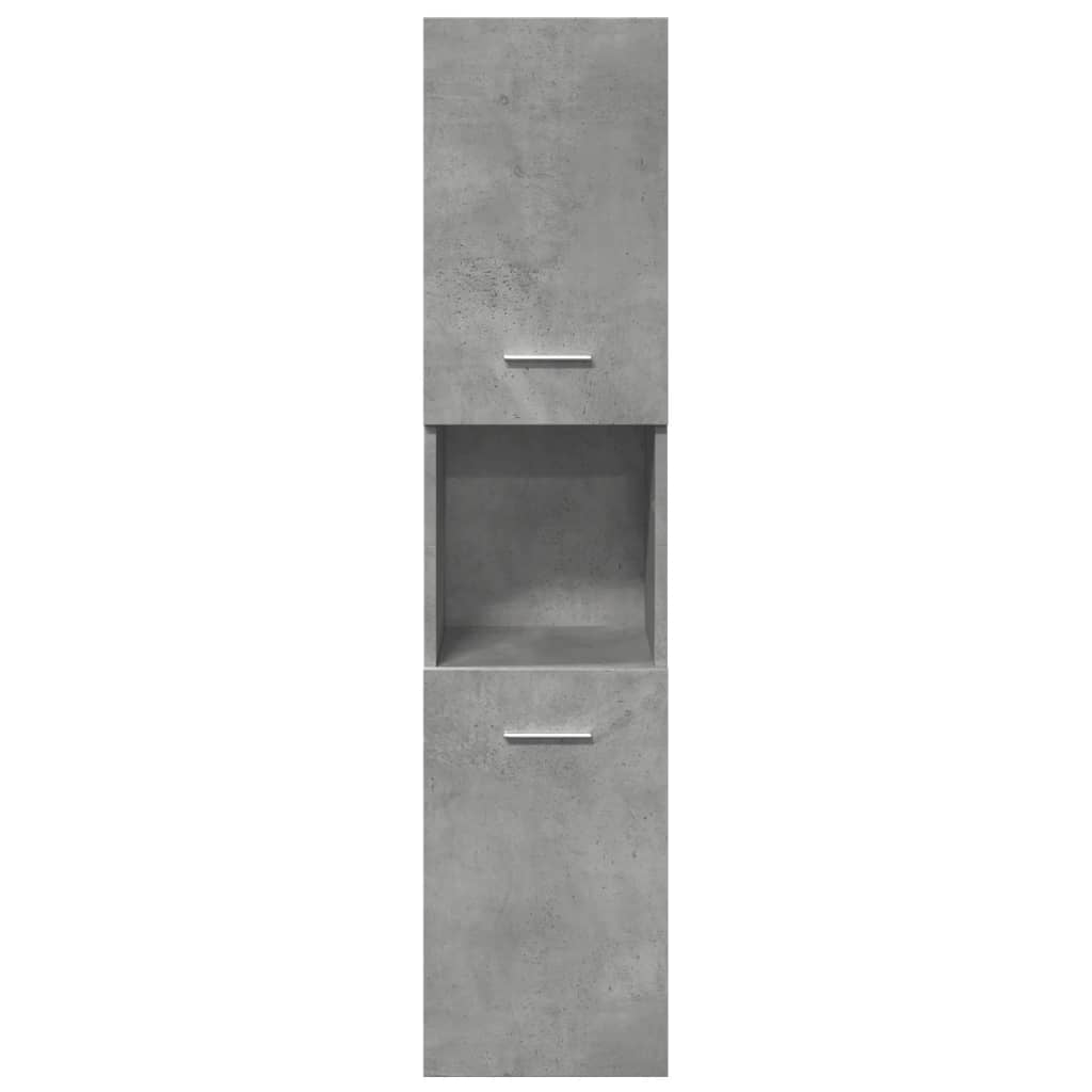 Dulap suspendat de baie, gri beton, 30x30x130 cm lemn prelucrat