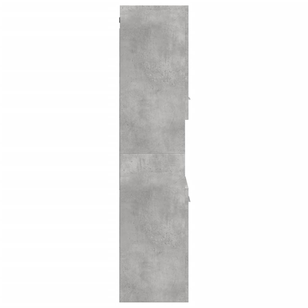 Dulap suspendat de baie, gri beton, 30x30x130 cm lemn prelucrat