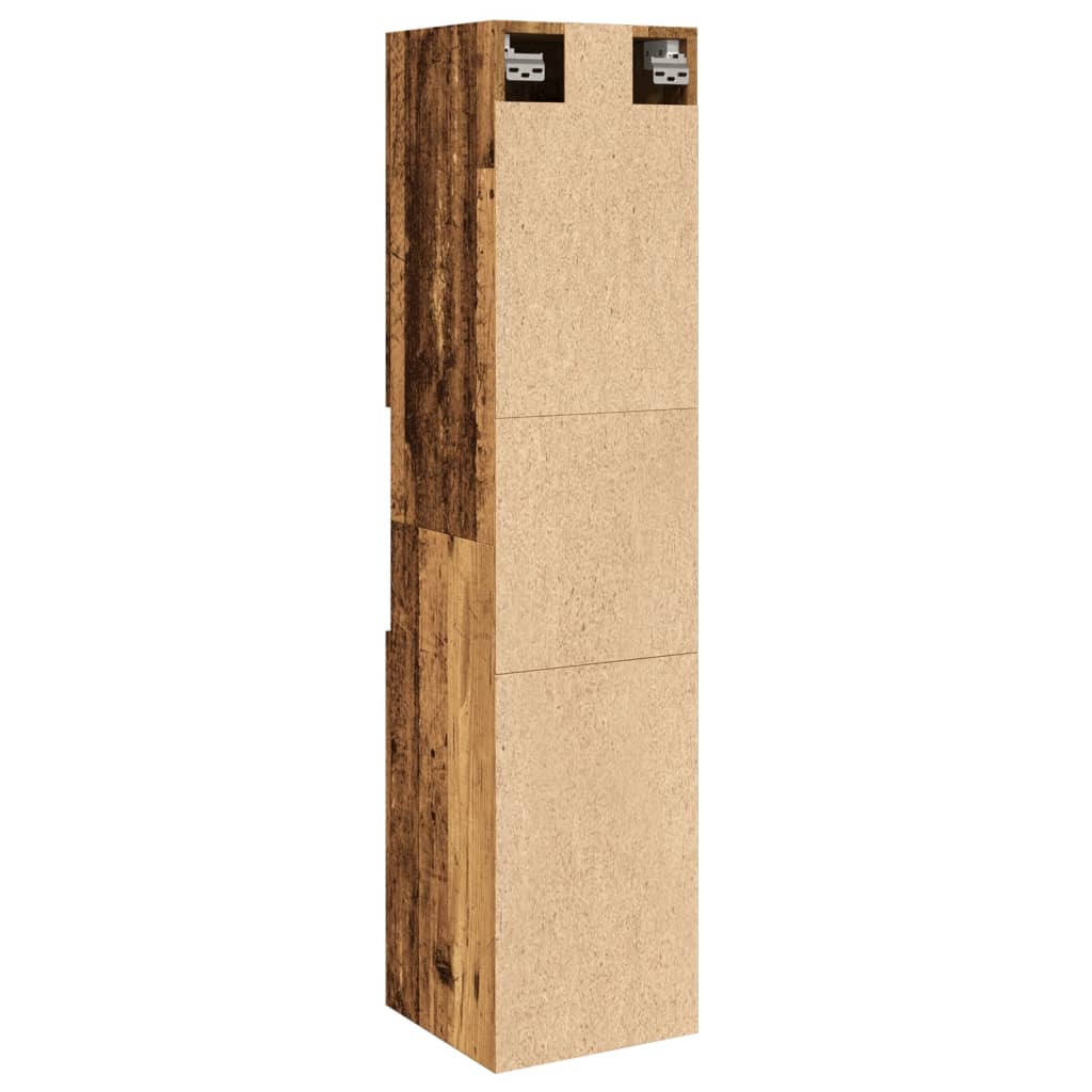 Dulap suspendat de baie, lemn vechi 30x30x130 cm lemn prelucrat