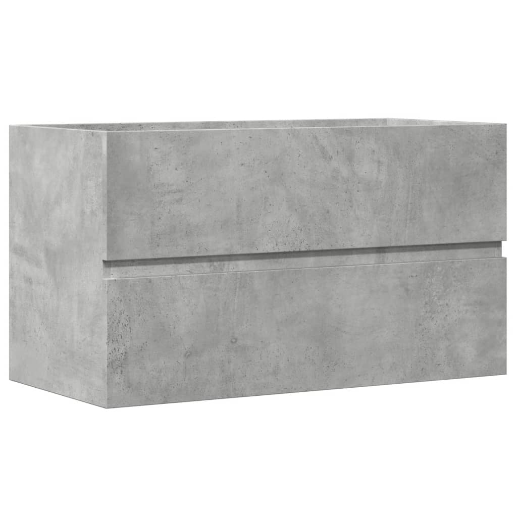 Dulap suspendat de baie, gri beton 80x38,5x45 cm lemn prelucrat