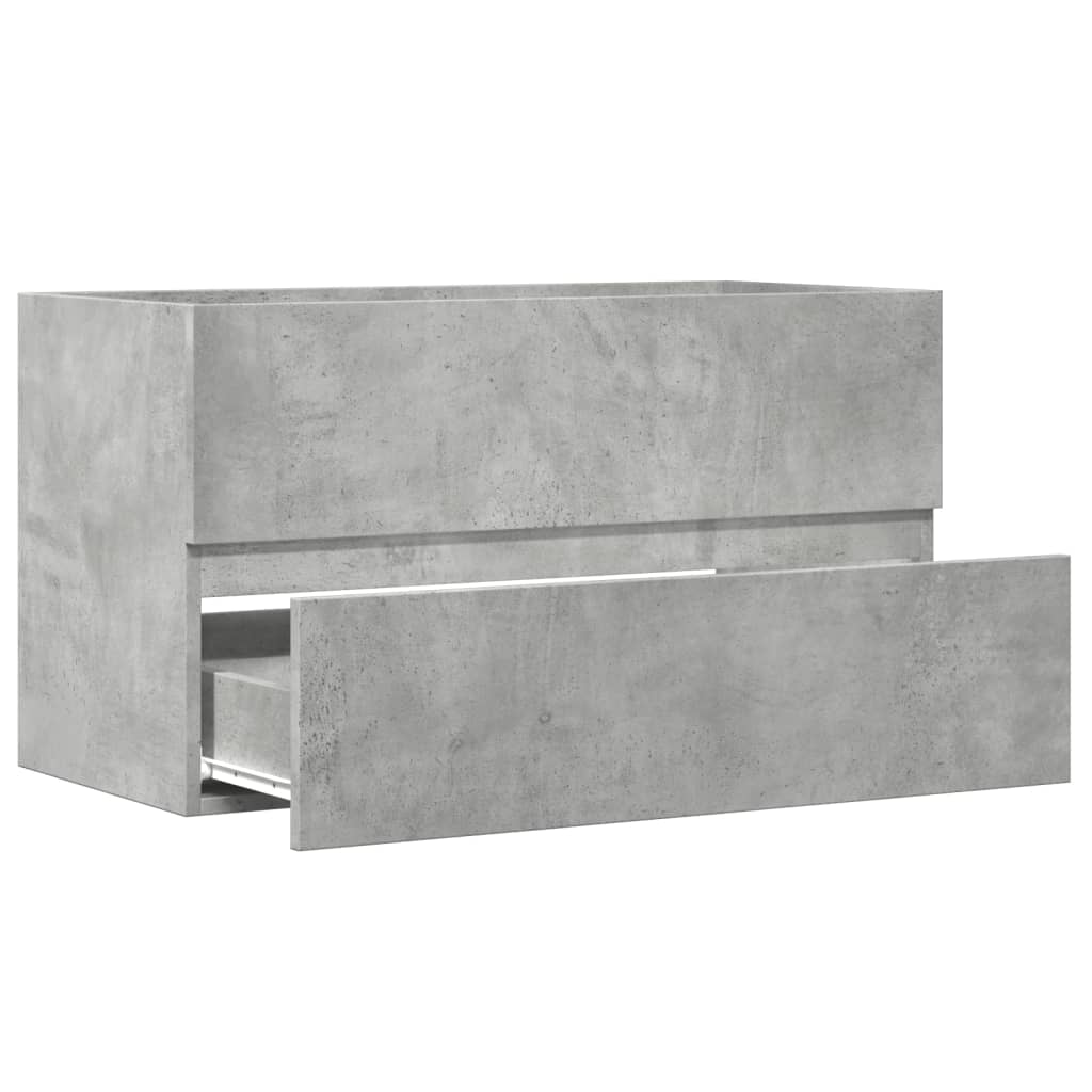 Dulap suspendat de baie, gri beton 80x38,5x45 cm lemn prelucrat