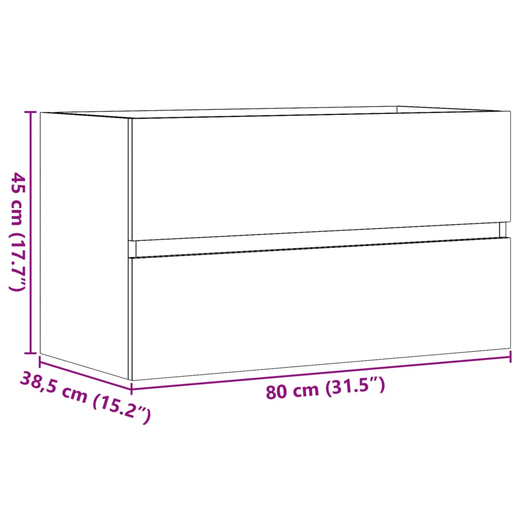 Dulap pentru baie stejar artizanal 80x38,5x45 cm lemn prelucrat