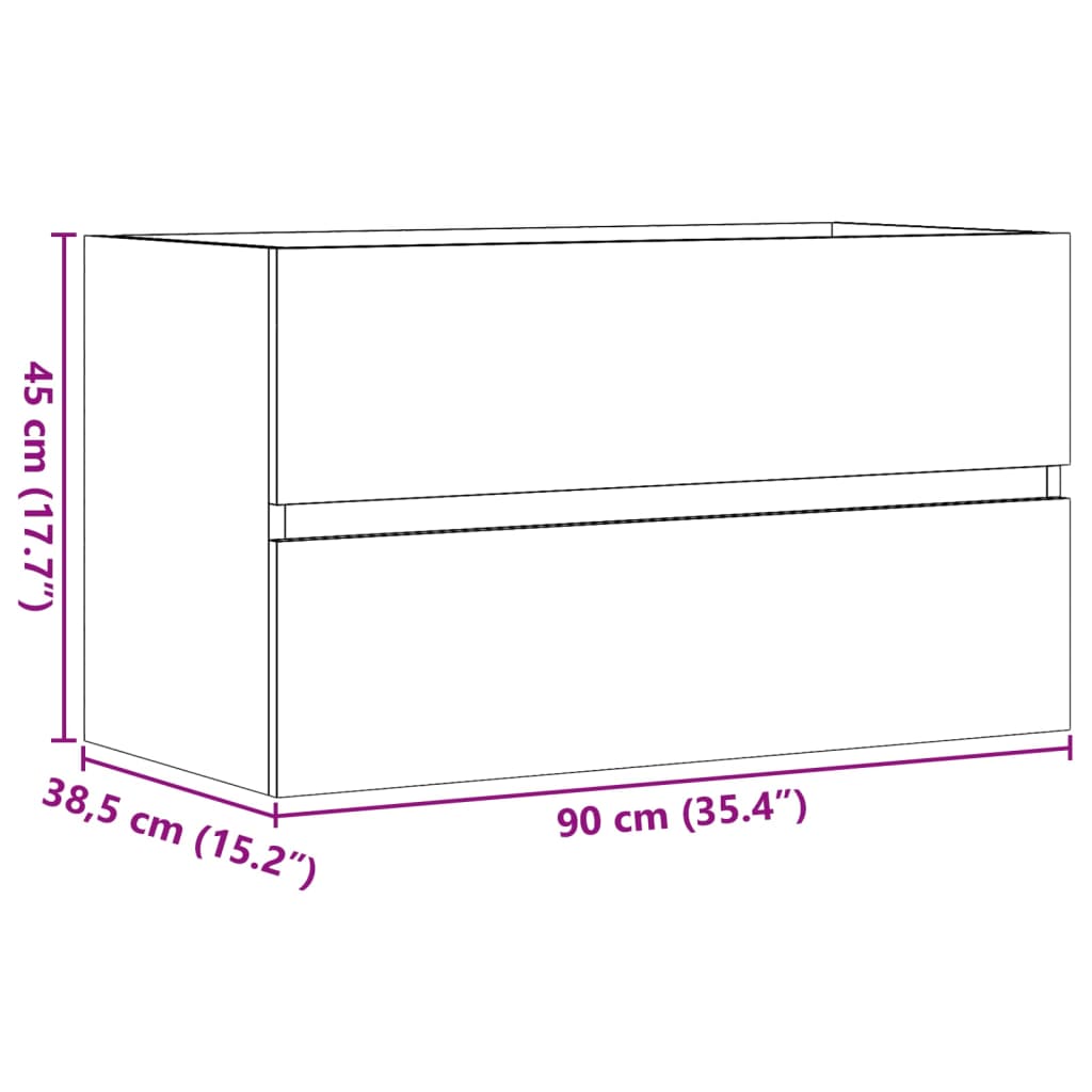 Dulap de chiuvetă, gri beton, 90x38,5x45 cm, lemn prelucrat