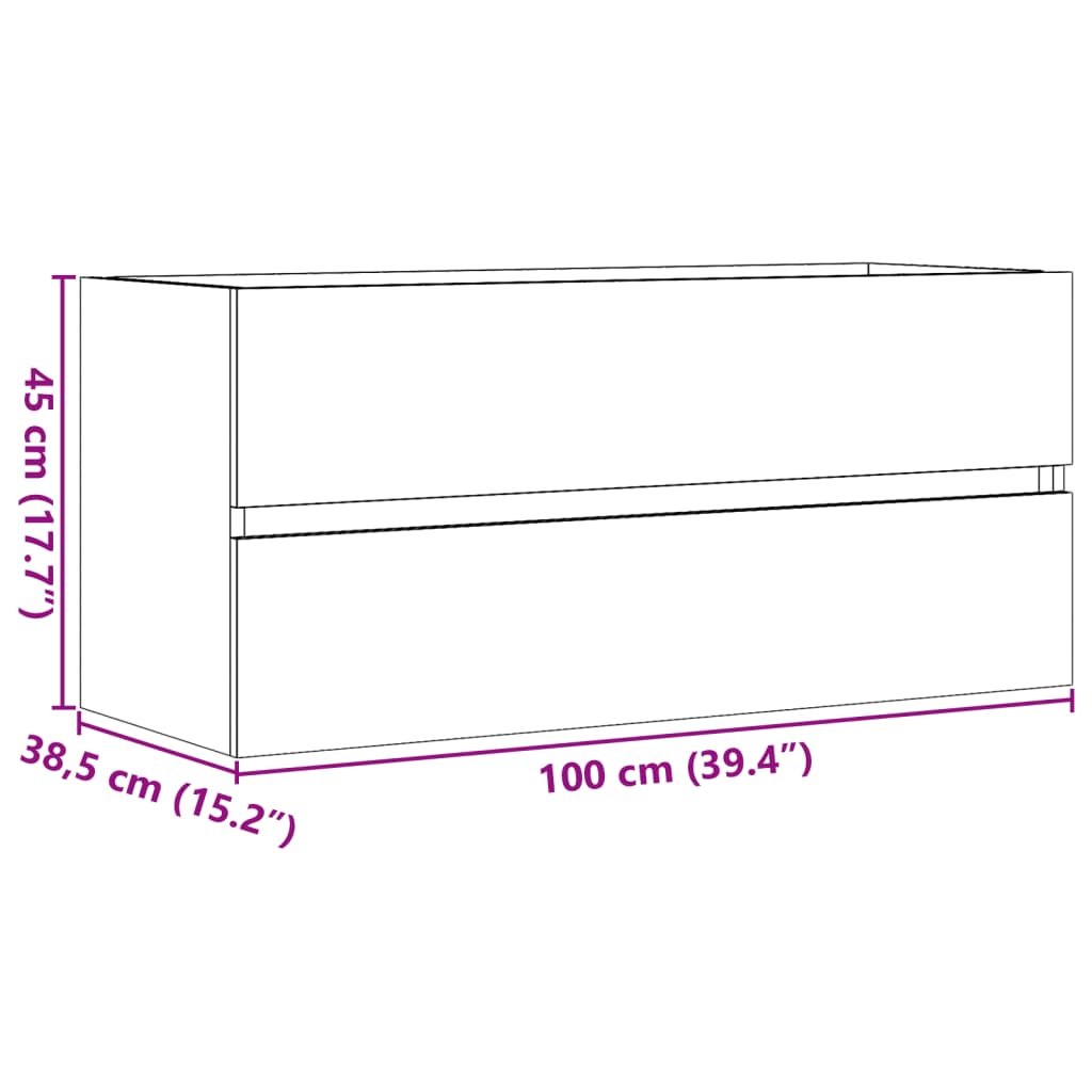 Dulap chiuvetă, stejar artizanal, 100x38,5x45 cm lemn prelucrat