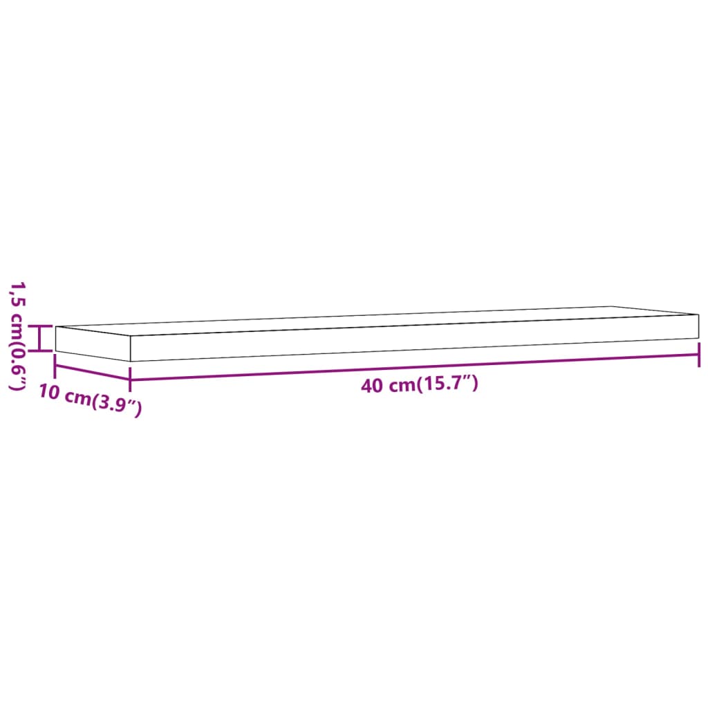 Rafturi perete 4 buc., lemn vechi, 40x10x1,5 cm, lemn prelucrat