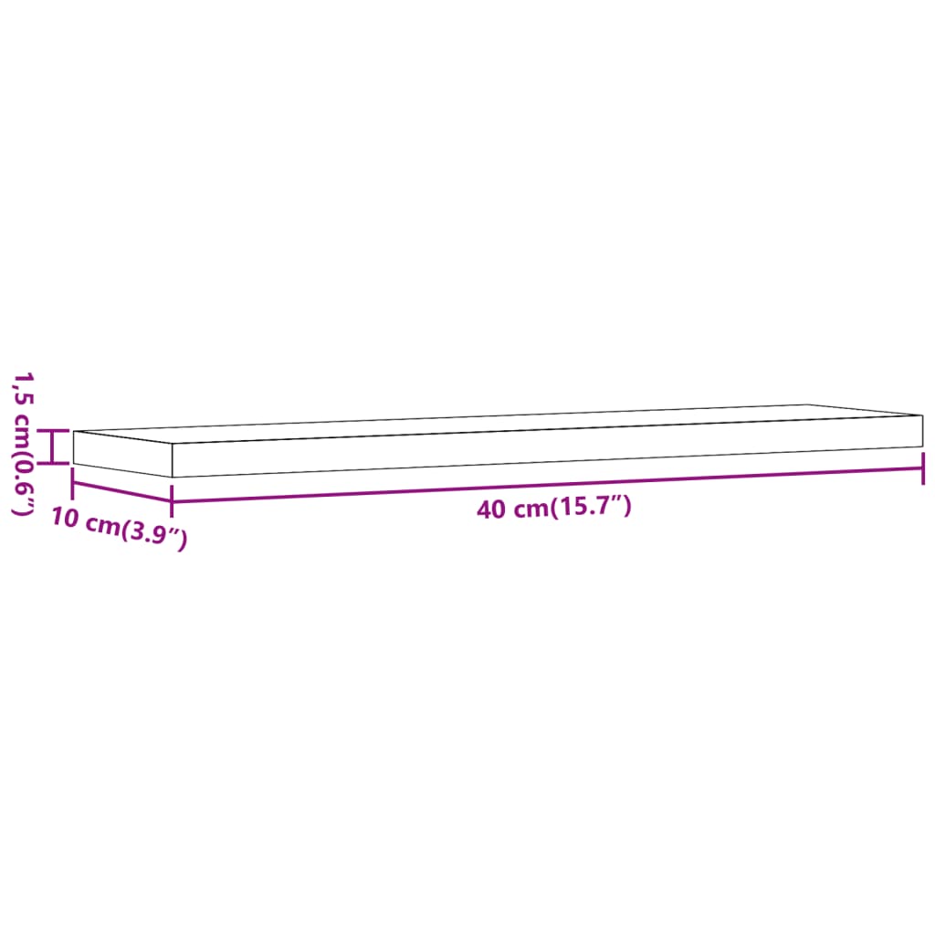 Rafturi de perete, 4 buc., stejar artizanal, 40x10x1,5 cm, lemn