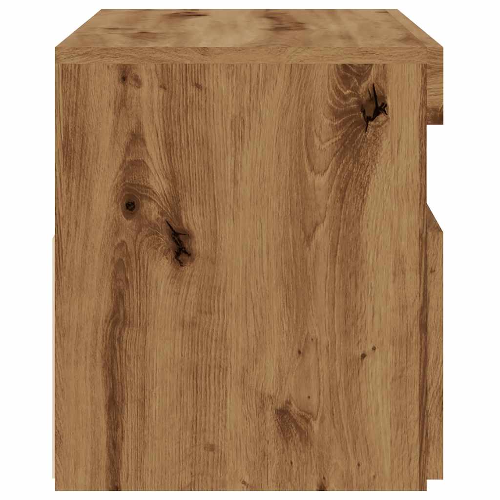 Dulap TV cu LED stejar artizanal 75x35x40 cm lemn prelucrat