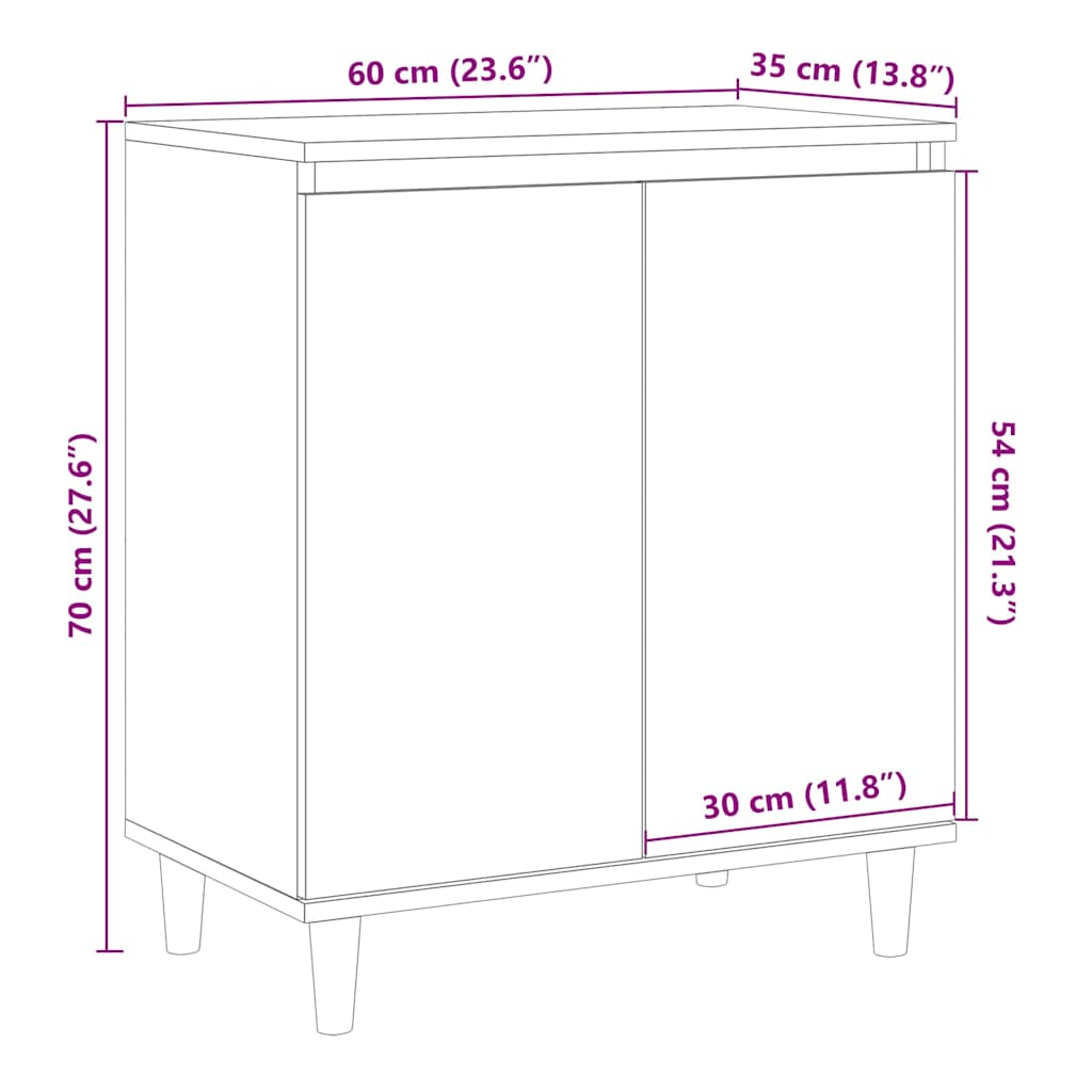 Bufetă din lemn vechi 60x35x70 cm din lemn prelucrat