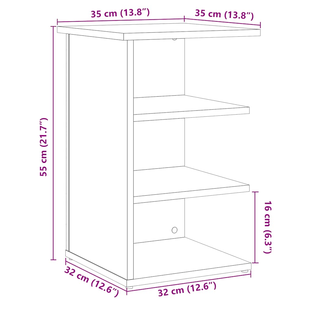 Dulap, stejar artizanal, 35x35x55 cm, lemn prelucrat