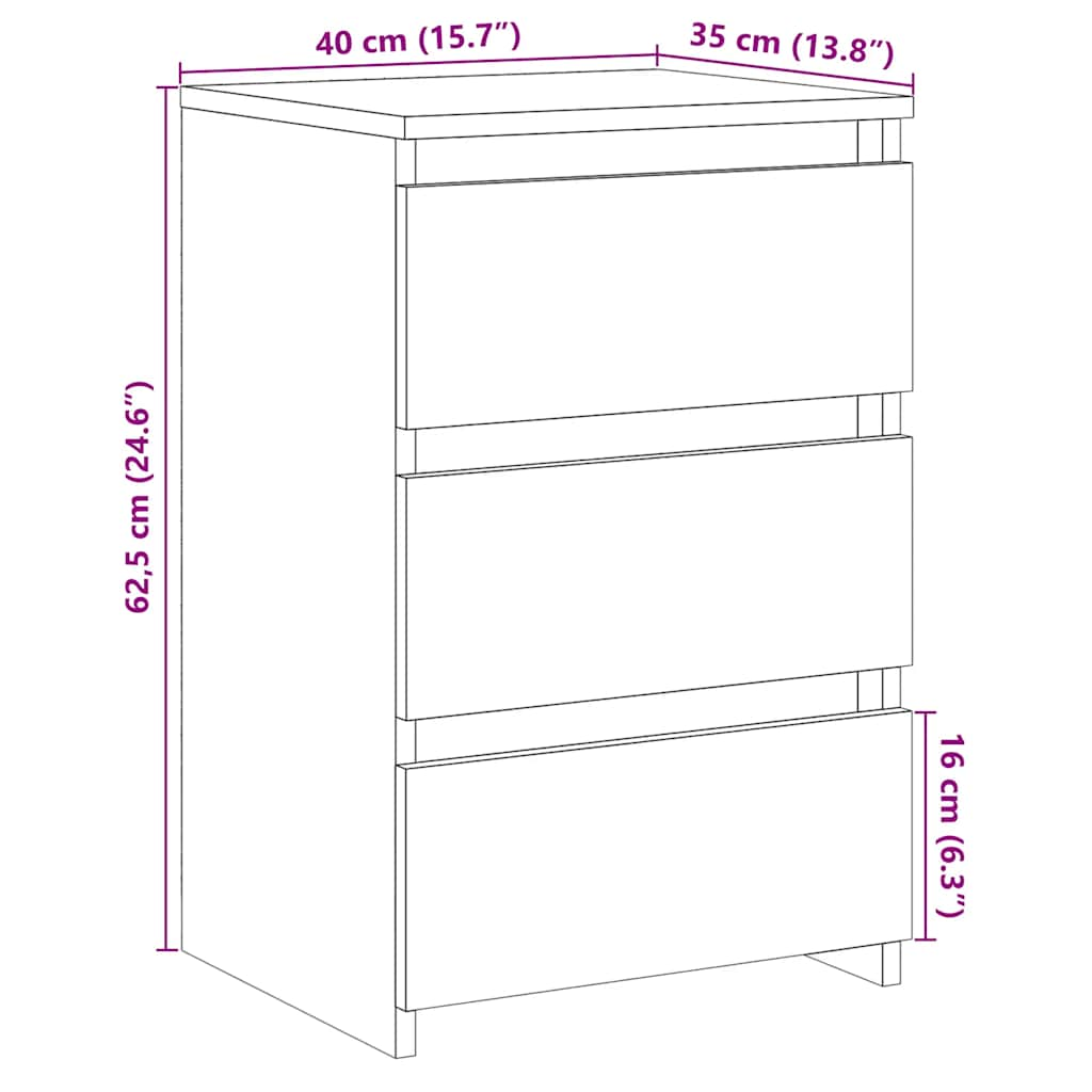 Noptiere, 2 buc., lemn vechi, 40x35x62,5 cm, lemn prelucrat