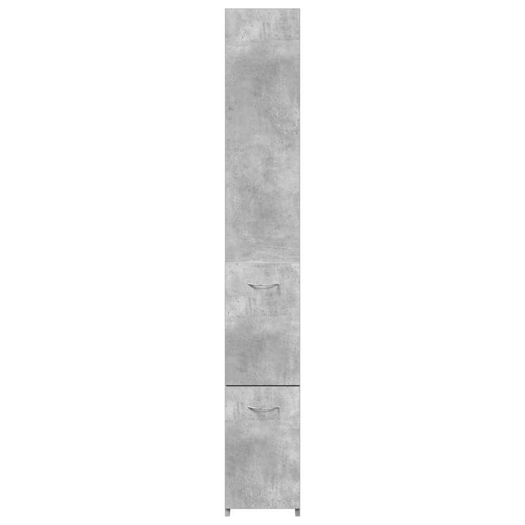 Dulap de baie, gri beton, 25x25x170 cm, lemn prelucrat