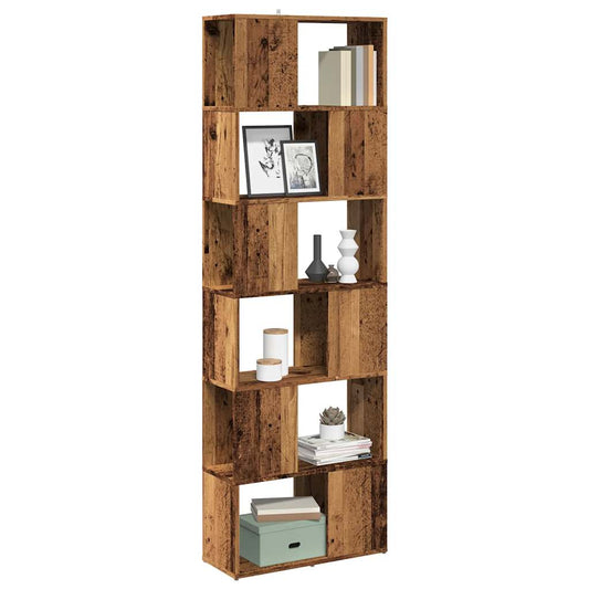 Bibliotecă/Separator de cameră, Lemn vechi, 60x24x186 cm