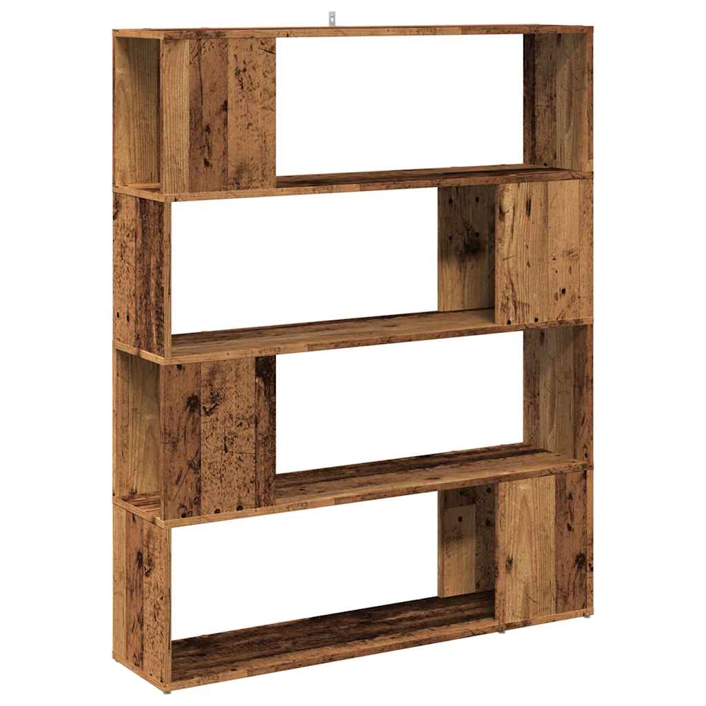 Bibliotecă/Separator cameră, lemn vechi, 100x24x124,5 cm