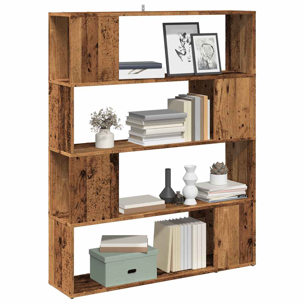 Bibliotecă/Separator cameră, lemn vechi, 100x24x124,5 cm
