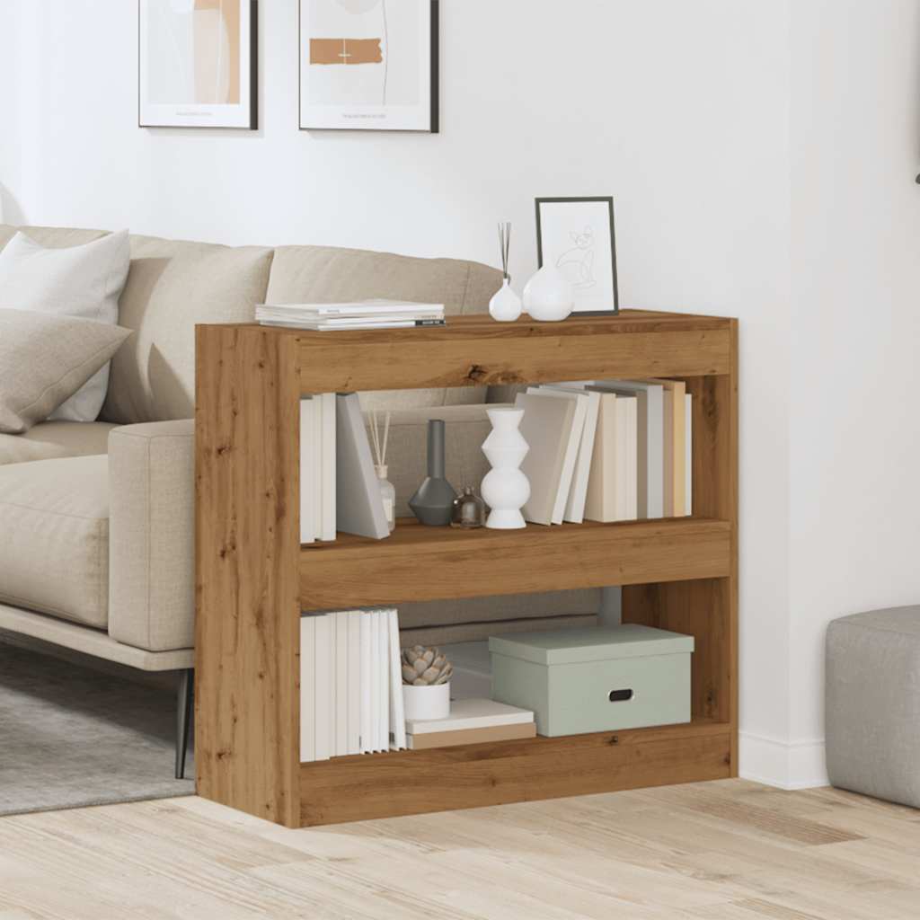 Bibliotecă/Separator de cameră, Stejar artizanal, 80x30x72 cm