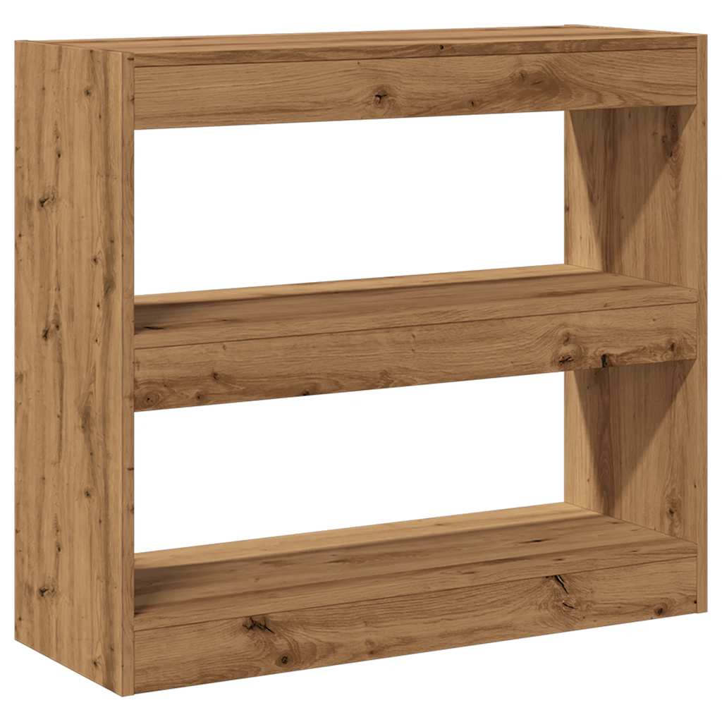 Bibliotecă/Separator de cameră, Stejar artizanal, 80x30x72 cm