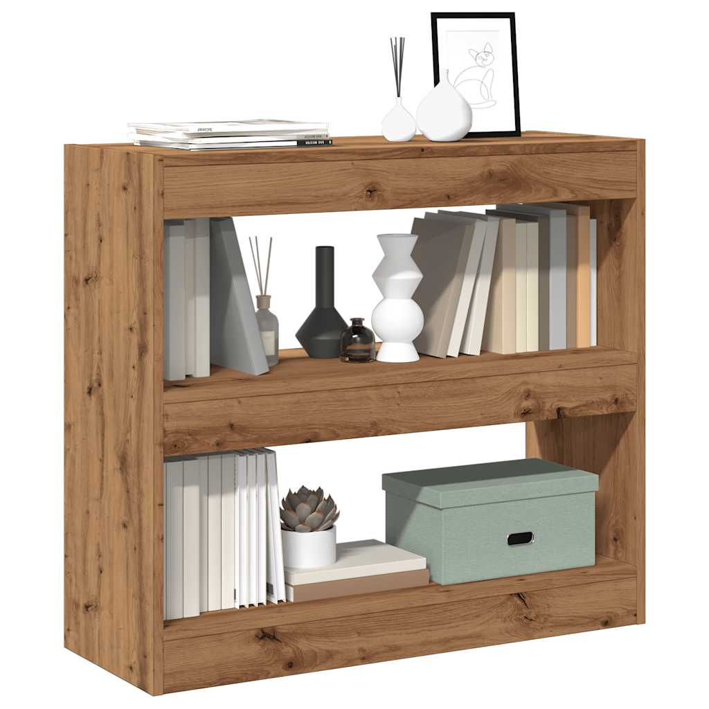 Bibliotecă/Separator de cameră, Stejar artizanal, 80x30x72 cm