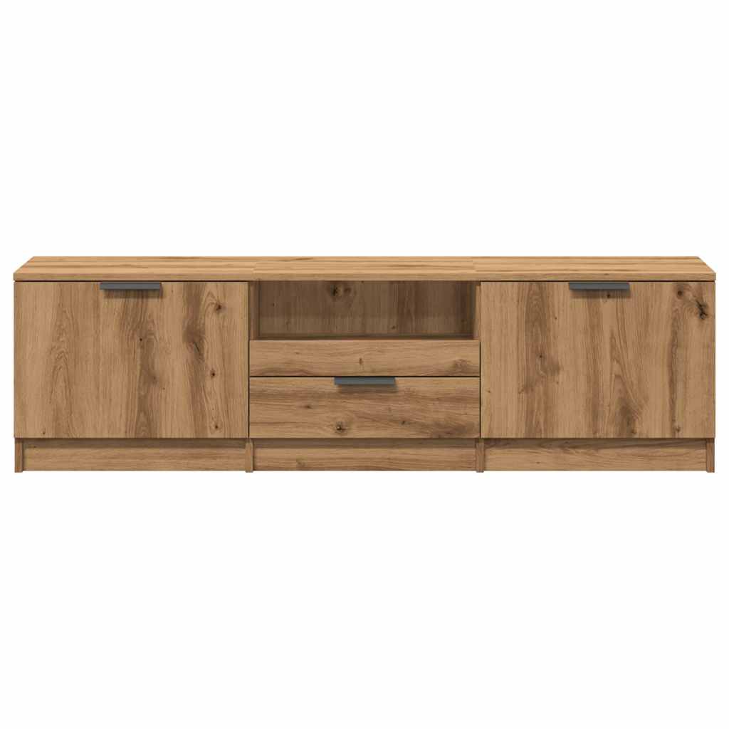 Comodă TV, stejar artizanal, 140x35x40 cm, lemn prelucrat
