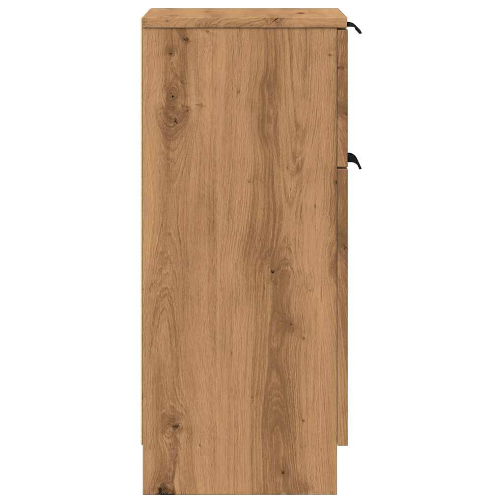 Dulapuri, 2 buc., stejar artizanal, 30x30x70 cm, lemn compozit