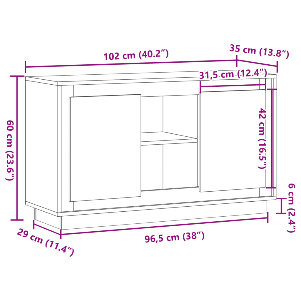 Dulap, lemn vechi, 102x35x60 cm, lemn prelucrat