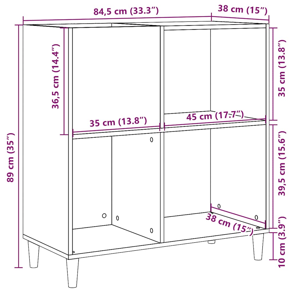 Dulap pentru discuri lemn vechi 84,5x38x89 cm lemn prelucrat