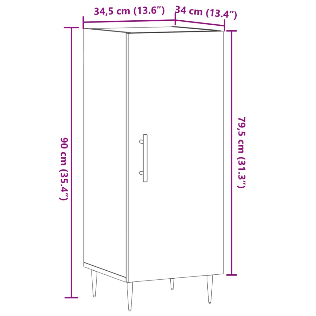 Dulap, lemn vechi, 34,5x34x90 cm, lemn prelucrat