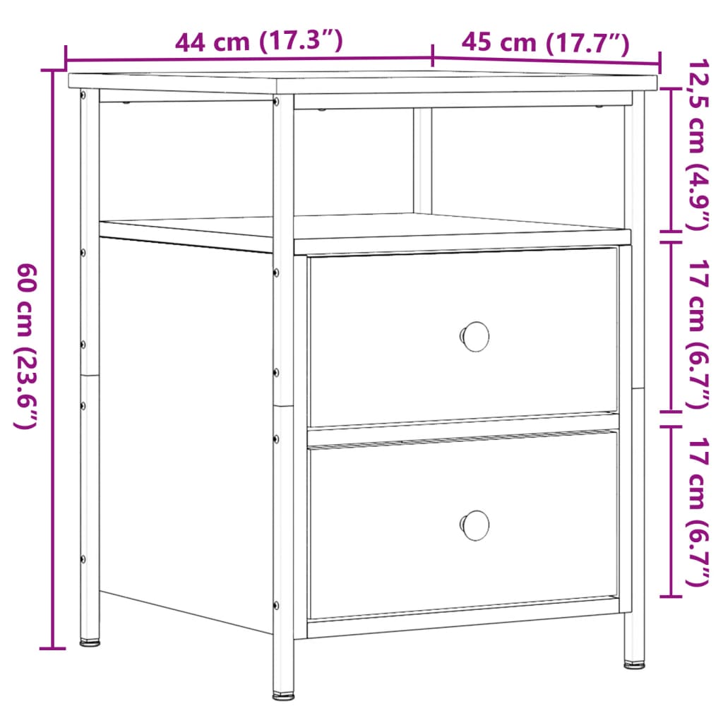 Noptiere, 2 buc, lemn vechi, 44x45x60 cm, lemn prelucrat