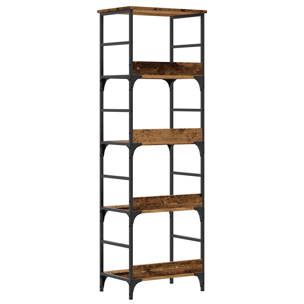 Bibliotecă, lemn vechi, 50x33x153 cm, lemn prelucrat