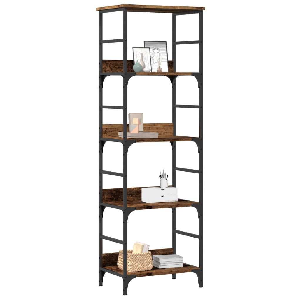 Bibliotecă, lemn vechi, 50x33x153 cm, lemn prelucrat