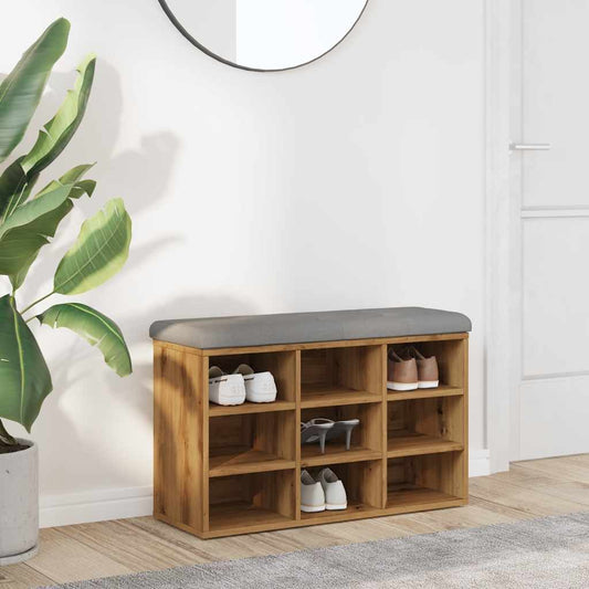 Banchetă pantofar stejar artizanal 82x32x50 cm lemn prelucrat