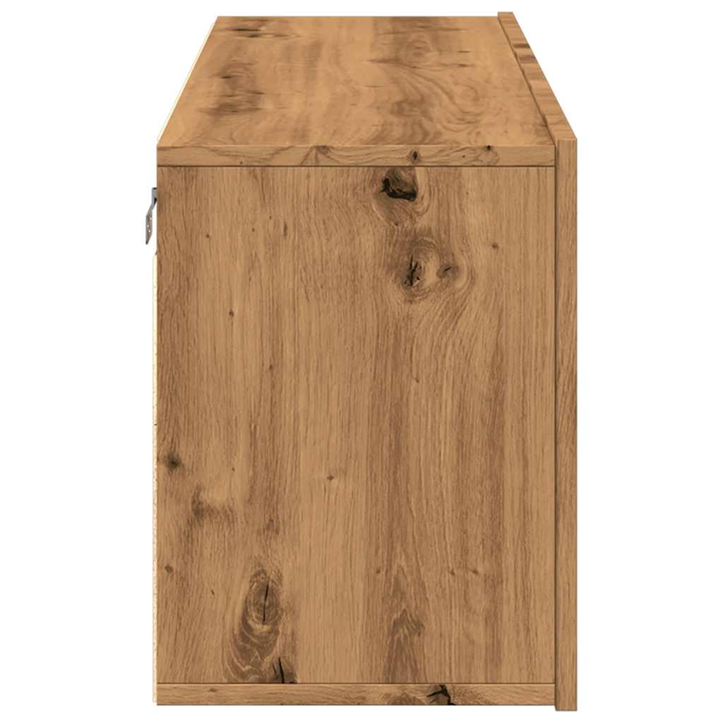 Comodă TV de perete, Stejar artizanal, 100x30x41 cm