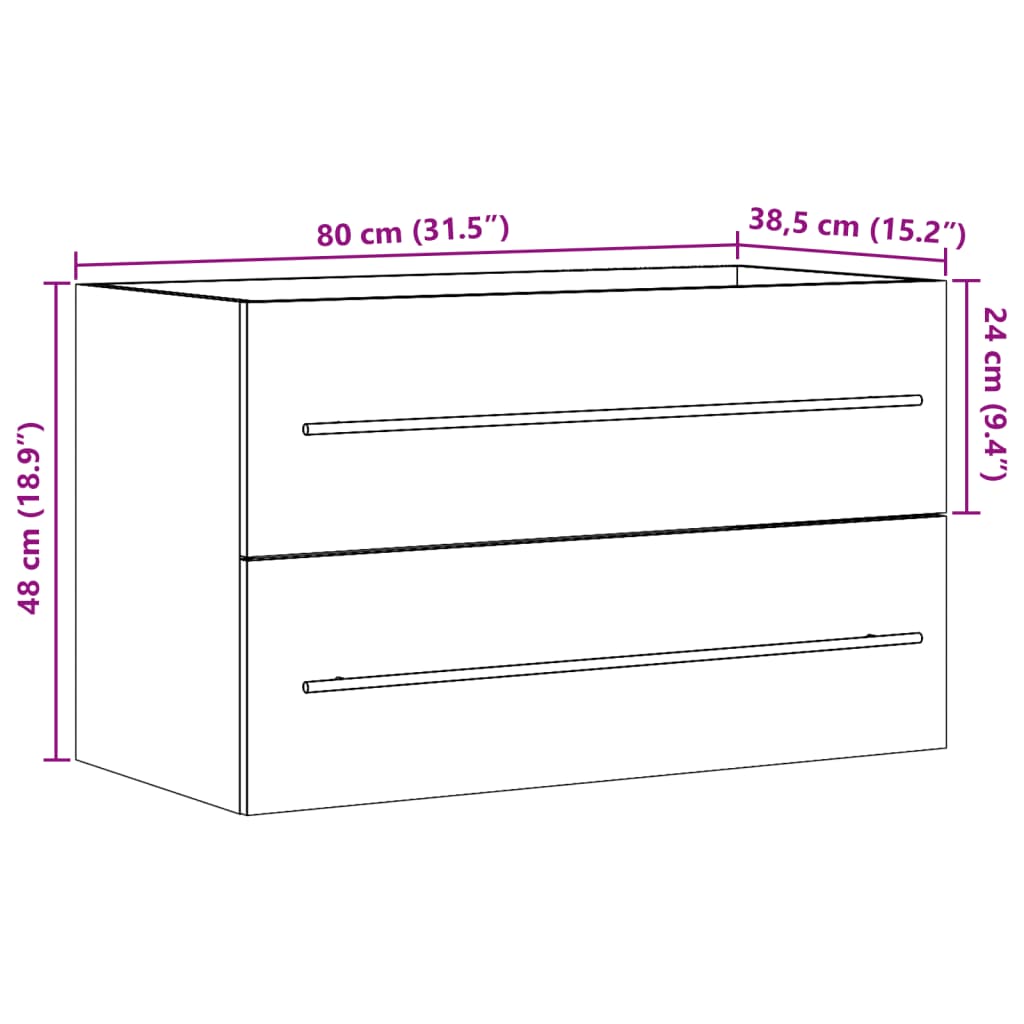 Dulap de chiuvetă stejar artizanal 80x38,5x48 cm lemn prelucrat